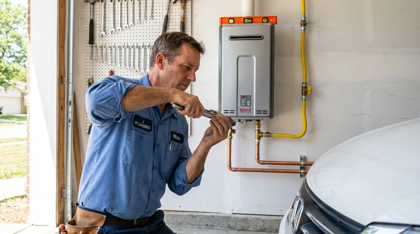 Tankless water heater installation by a Johns Plumbing LLC plumber in Bridport